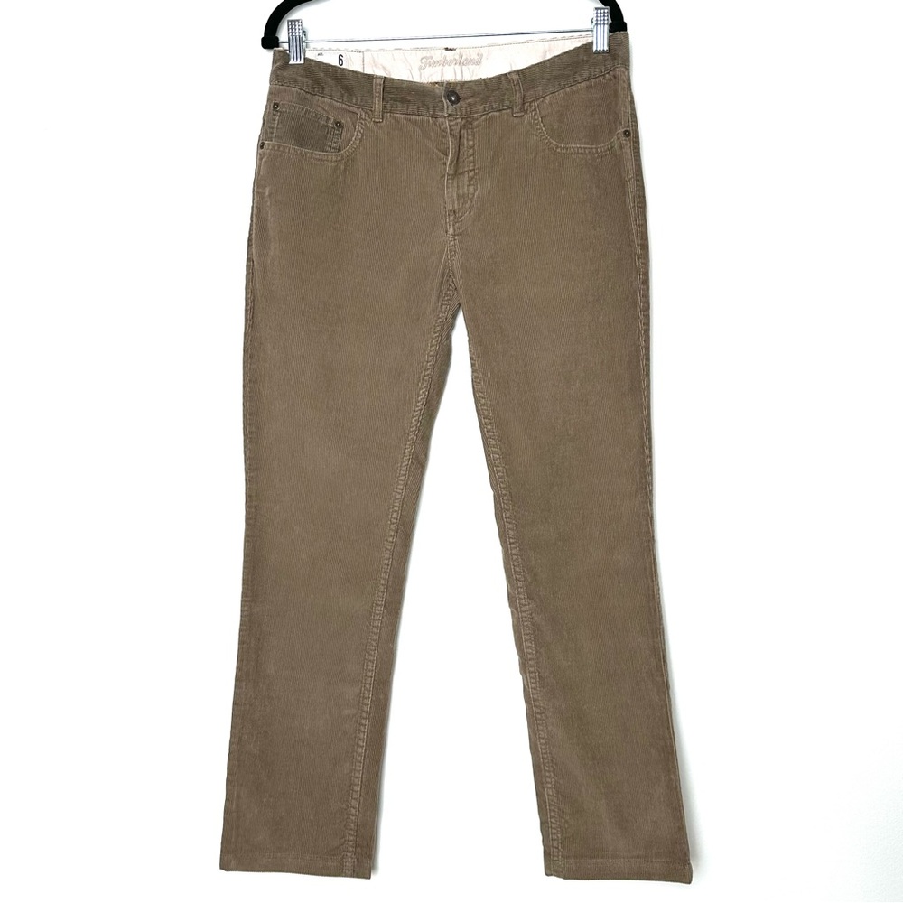 Timberland Low-Rise Light Taupe Academia Collegiate Straight Leg Corduroy Pants